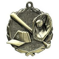 Medal, "Baseball" - 1 3/4" Wreath Edging